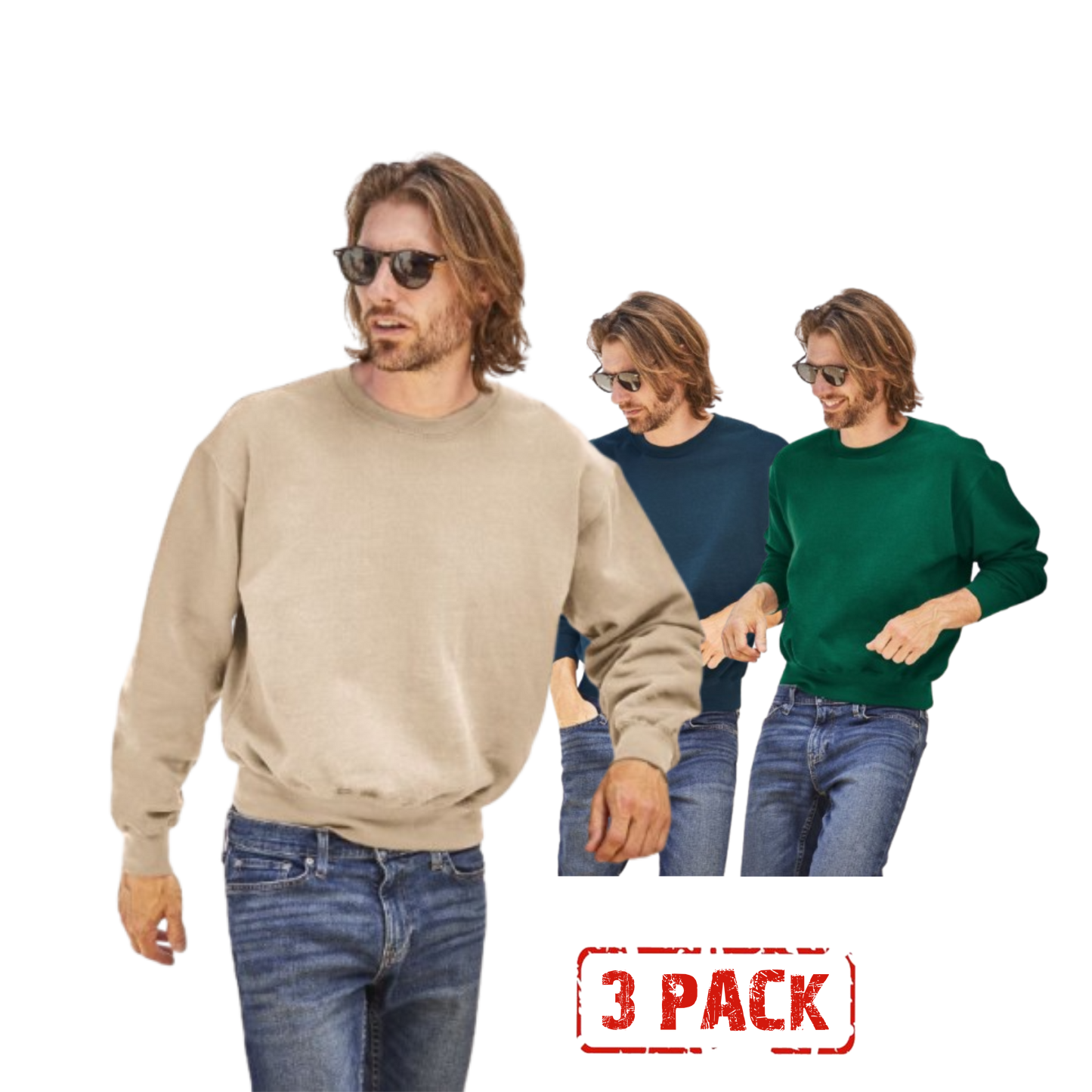 Moški Fruit of the Loom Supercotton™ Sweat - Premium Pulover - 3kos - oblekanadom