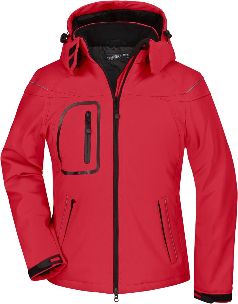 Damska 3-slojna zimska mehka softshell jakna James & Nicholson JN 1001Jopice - oblekanadom
