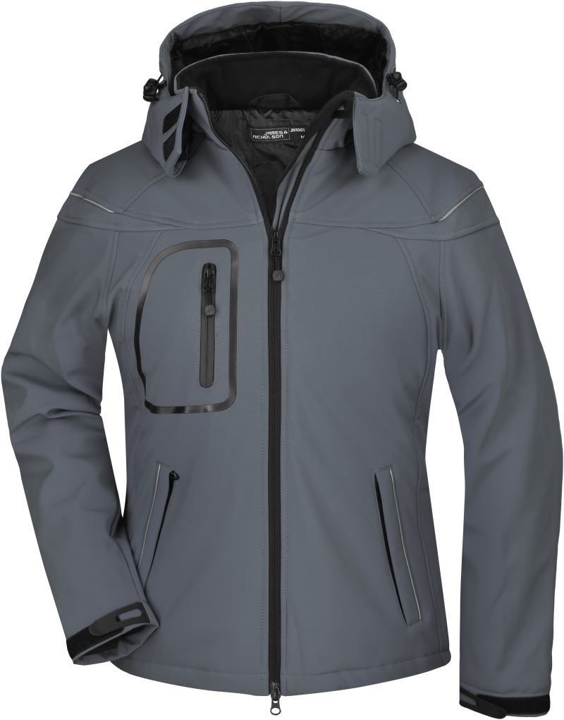 Damska 3-slojna zimska mehka softshell jakna James & Nicholson JN 1001Jopice - oblekanadom