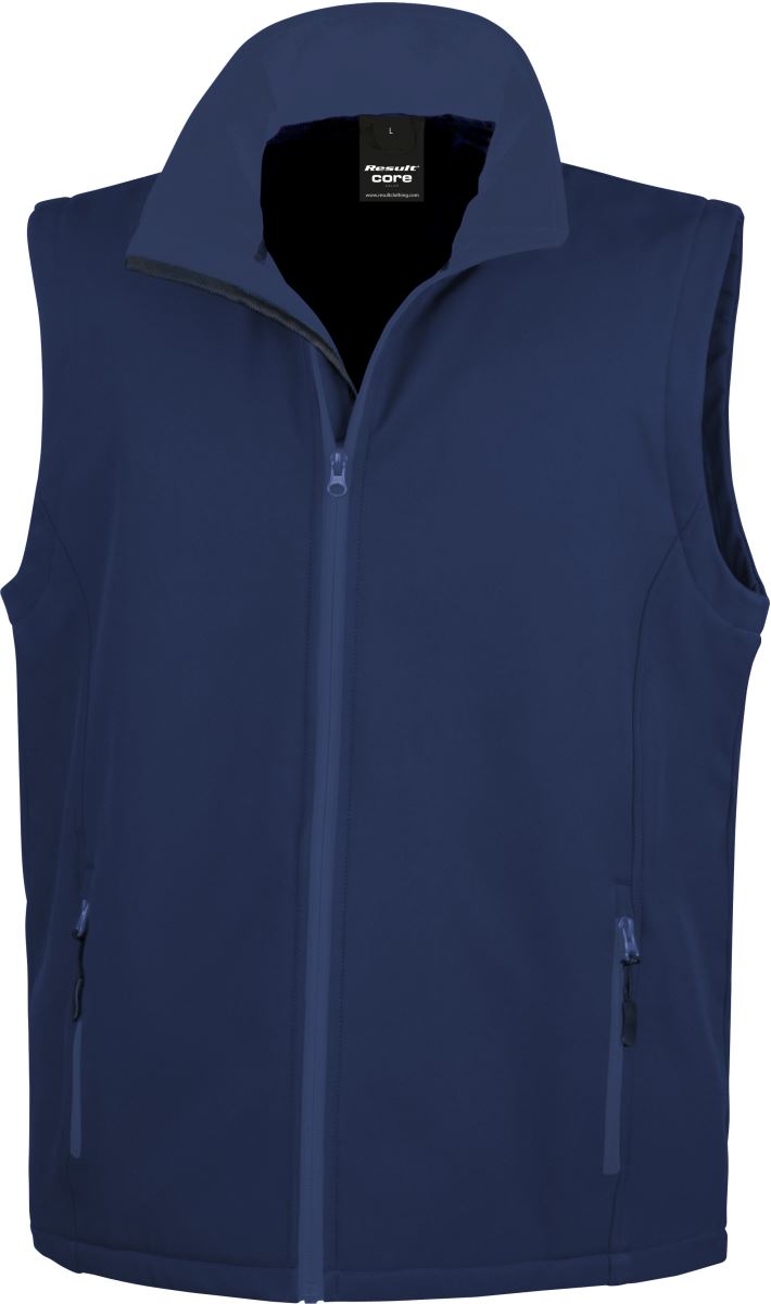 Moški Softshell brezrokavnik "Tiskljivi" - Rezultat R232M z 2 slojema - oblekanadom