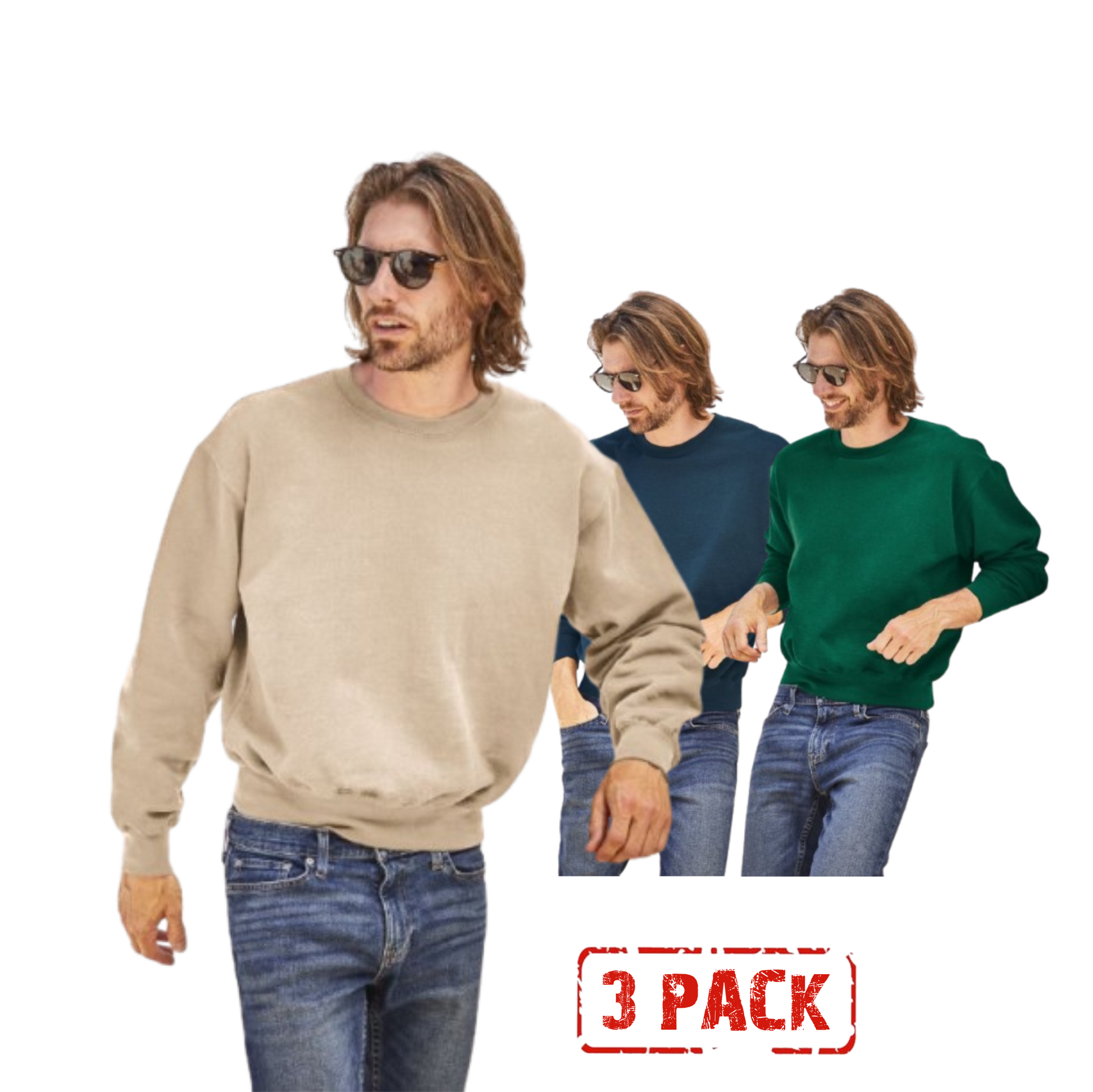 Moški Fruit of the Loom Supercotton™ Sweat - Premium Pulover - 3kos - oblekanadom