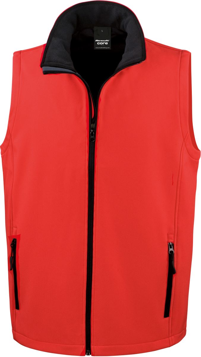 Moški Softshell brezrokavnik "Tiskljivi" - Rezultat R232M z 2 slojema - oblekanadom