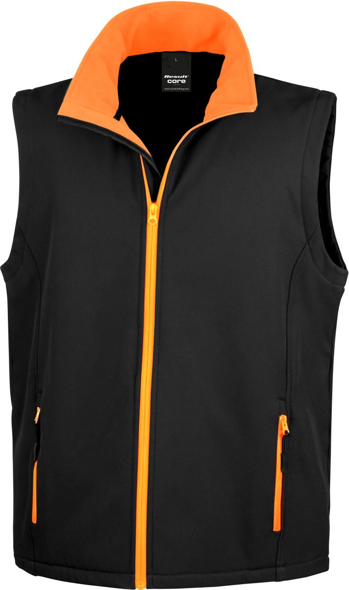 Moški Softshell brezrokavnik "Tiskljivi" - Rezultat R232M z 2 slojema - oblekanadom
