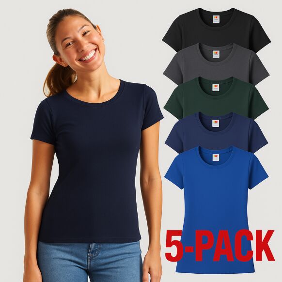 Ženske Fruit Of The Loom Premium Majice Kratek Rokav Iconic 195 5-Pack