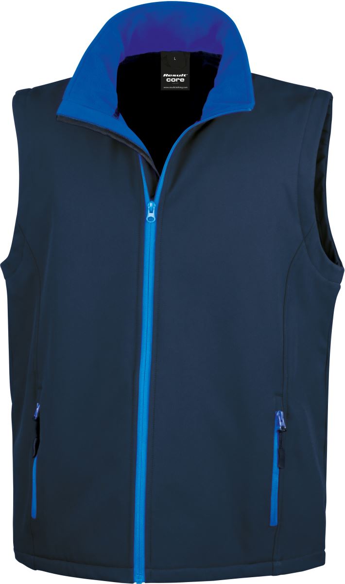 Moški Softshell brezrokavnik "Tiskljivi" - Rezultat R232M z 2 slojema - oblekanadom