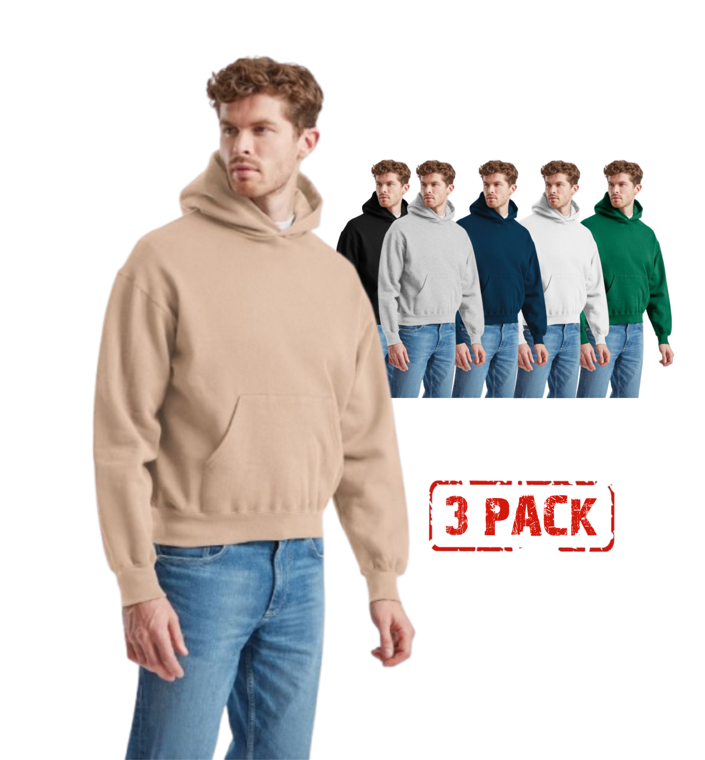 Moški Fruit Of The Loom Supercotton™ Kapucar - 3kos - oblekanadom