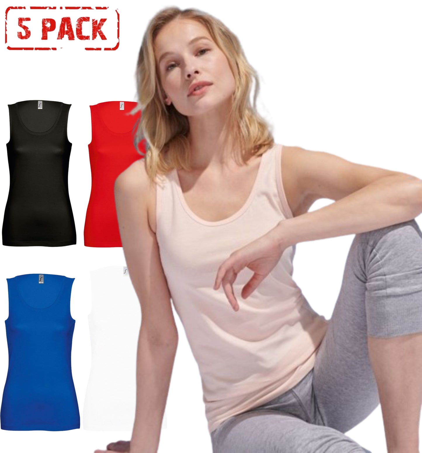 Ženske SOL'S Majice Brez Rokava Jane 5-Pack - oblekanadom